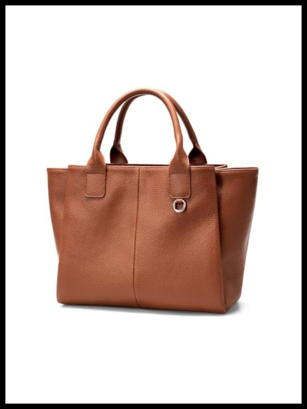 Genuine Leather Satchel Purse Triple Pocket Top-handle Crossbody Tote